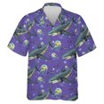 thumbnail image 3 of Camisas hawaianas de playa para hombre con estampado 3D de tiburón divertido gráfico de animales Aloha Festival Camisa de manga corta con solapa para surfear vacaciones, 3 of 5