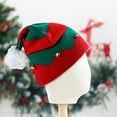 thumbnail image 7 of harmtty Hat Wavy Stripes Plush Ball Warm Contrast Colors Christmas Hat for Winter, 7 of 7
