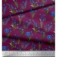 thumbnail image 2 of Soimoi Rayon Fabric Leaves & Aster Floral Print Fabric by Yard 56 Inch Wide, 2 of 3
