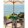 thumbnail image 3 of Outdoor Tablecloth with Umbrella Hole for Patio/Picnic/Party/Camping, Green Yellow Football Waterproof Table Cloth Square Cover Washable, Soccer Black Player Silhouette (54"x 54"), 3 of 9
