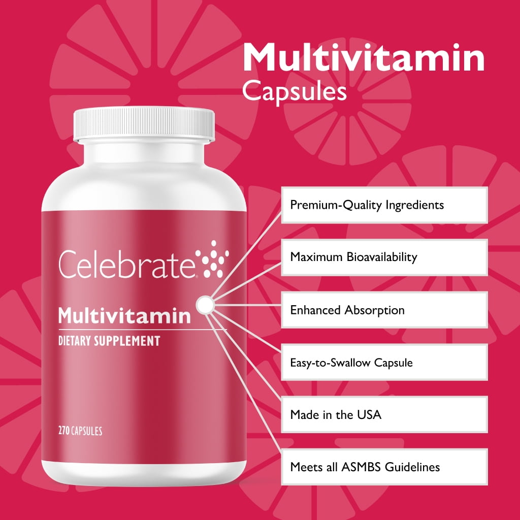 Celebrate Vitamins Bariatric Multivitamin without Iron Capsules, 270 count