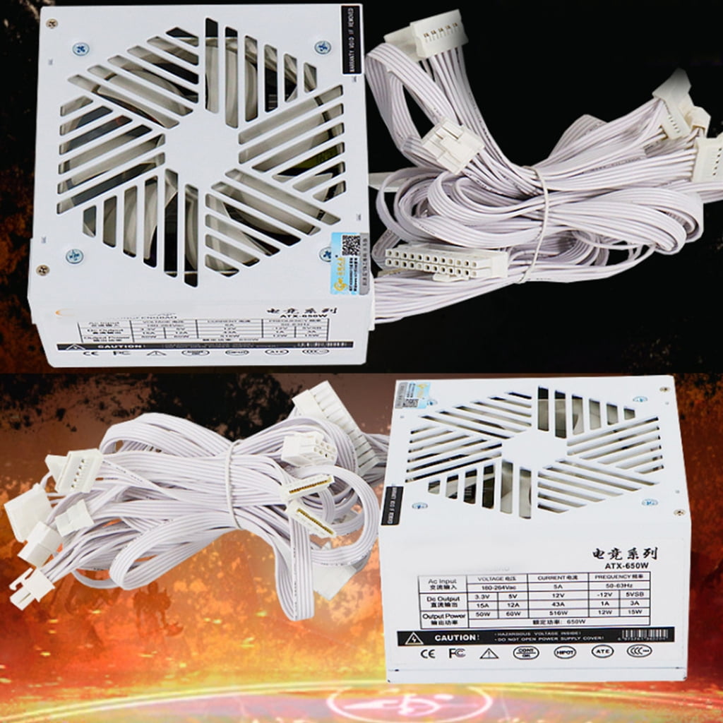 Zeiwohndc 650W Power Supply with 120mm Fan Video Game Computer Chassis Power Supply