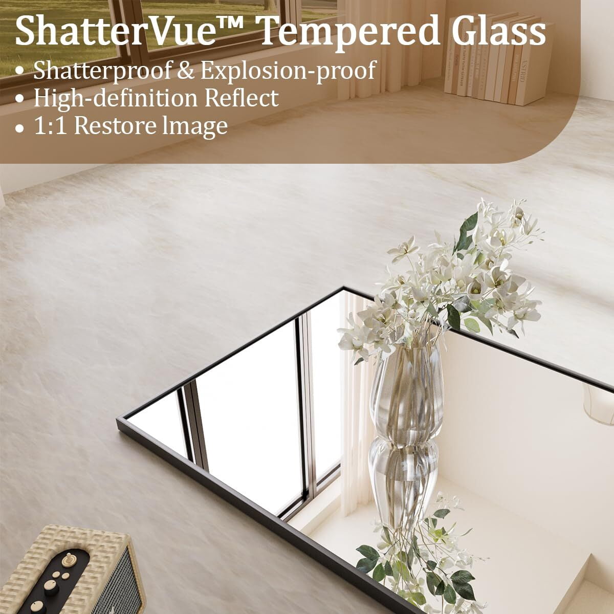 Lumora 65"x 24.25" Full Length Mirror Freestanding Mirror with Stand Vertical Floor Mirror，Black