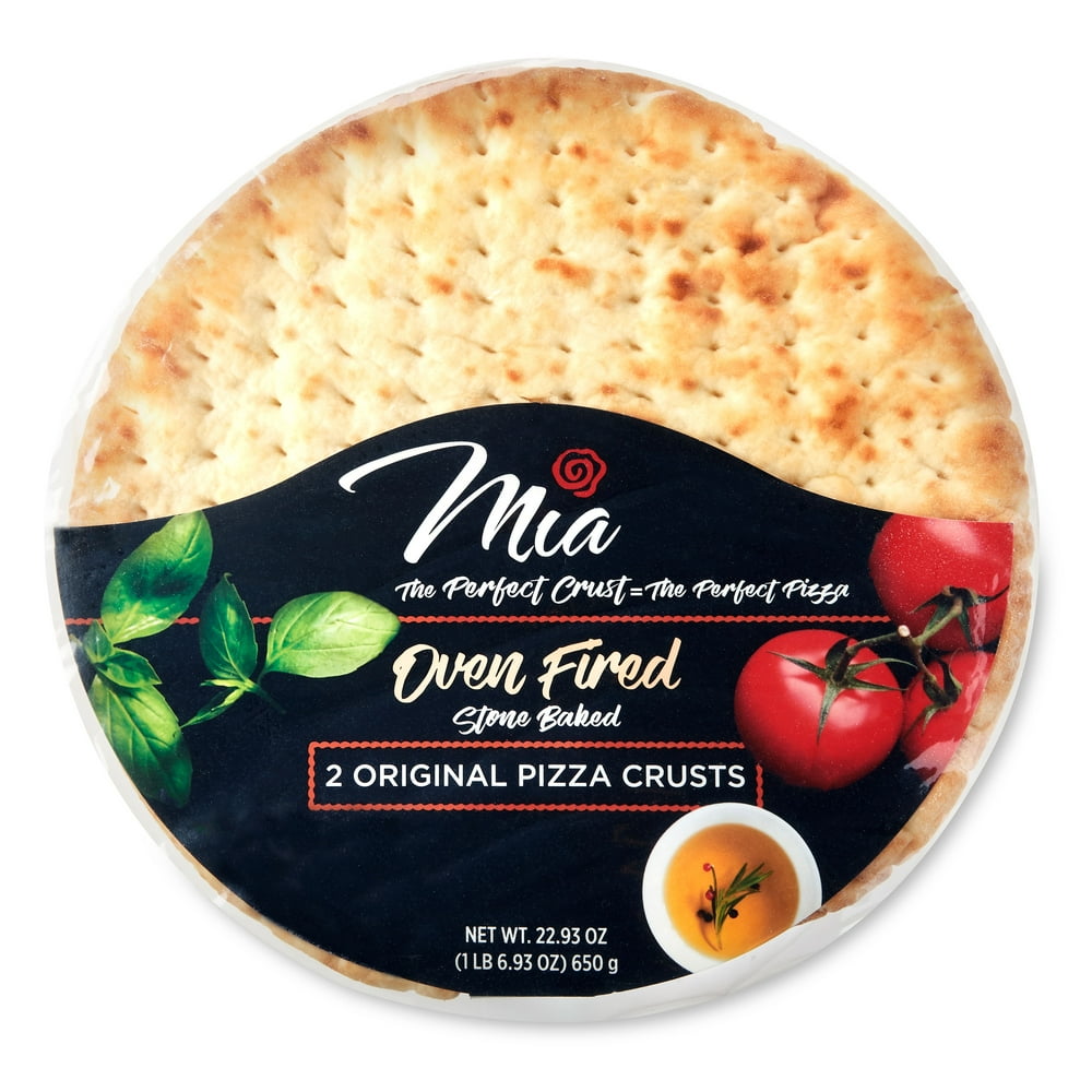 Mia 12" Oven Fired Pizza Crust, Original, 22.93 Oz, 2 Count Walmart