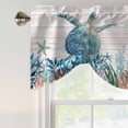 thumbnail image 5 of Summer Marine Life Tie Up Valances Curtain, Adjustable Kitchen Ocean Sea Turtle Starfish Coral Wood Grain Valances for Windows Decor, Rod Pocket Short Curtains Set for Bedroom/Bathroom, 42"x12", 5 of 9