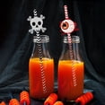 thumbnail image 4 of Pegatinas de Halloween para botellas de vino, etiqueta de botella de bebida para Bar, atmósfera de terror, papel de calavera y murciélago, decoración de fiesta de Halloween feliz 2023, 4 of 4