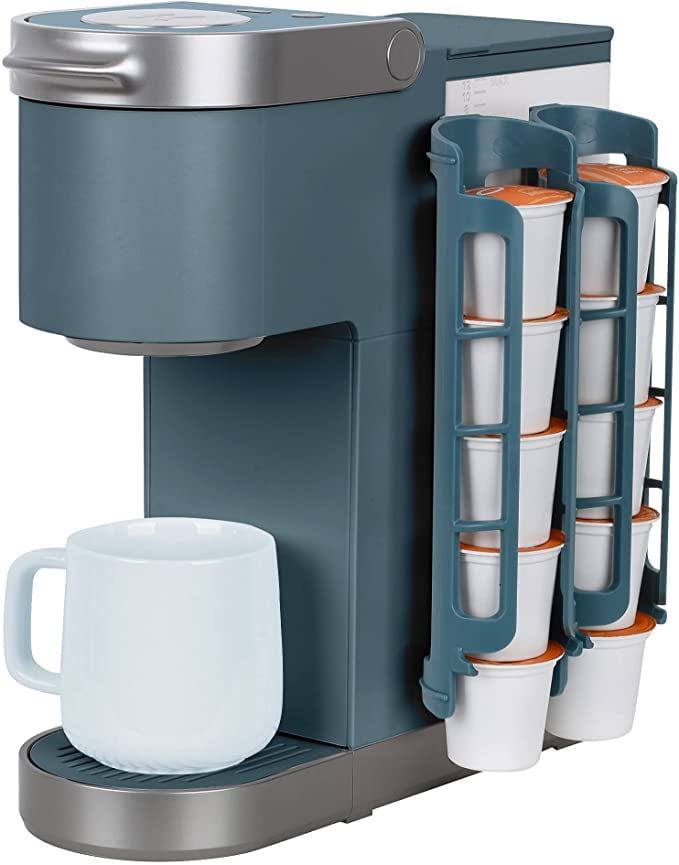2 Rows/For 10 K Cups, OASIS BLUE Wall Mount Perfect for Small Counters Side Mount STORAGENIE K Cup Holder for Keurig K-cup,Coffee pod Storage 
