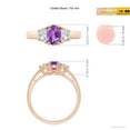 thumbnail image 4 of ANGARA Natural Three Stone Oval Amethyst and Half Moon Diamond Ring in 14K Rose Gold for Women (Size-7x5mm) | February Birthstone, Anniversary, Jewelry Gift for Women | Natural Amethyst Ring, 4 of 8
