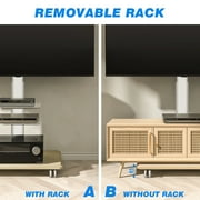 RTVR Swivel Rolling TV Stand Adjustable Mobile TV Cart for 26-65 inch Screens, Corner Floor Stand for Bedroom, Living Room, Home Office, White