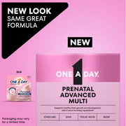 (2 pack) One A Day Advanced Prenatal Multivitamin with Choline, 60+60 Count