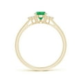thumbnail image 2 of ANGARA Natural Pear Emerald Solitaire Ring with Trio Diamond Accents in 14K Yellow Gold for Women (Size-7x5mm) | May Birthstone, Birthday, Anniversary, Jewelry Gift for Women | Natural Emerald Ring, 2 of 11