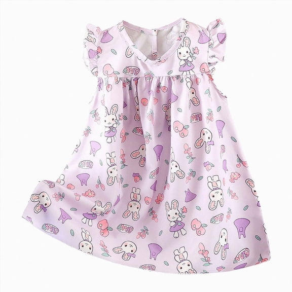 Ulanda Girls Nightgowns Unicorn Pajamas for girl Sleepwear Toddler Nightgown Night Sleep Dress Clothes (Purple, 3-4 Years)