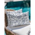thumbnail image 3 of Outdoor Pillows Waterproof Set of 2, Blue Flower Patio Throw Pillows for Couch Bed Sofa with Insert, Vintage Farmhouse Boho Leaf Spring Summer Decorative Travel/Reading/Camping Pillow Set 12x20 Inch, 3 of 8