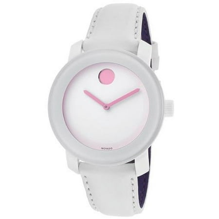 Movado Bold White Genuine Leather White Dial