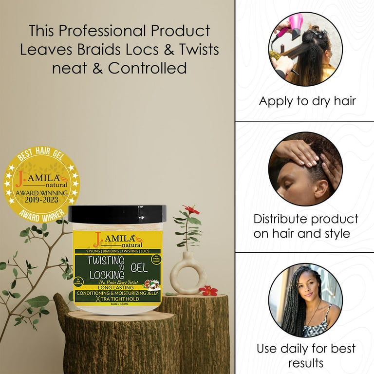 J.Amila Natural Braiding N Shining Long Lasting Conditioning & Moisturizing  Hair Gel 8oz - UB Brands