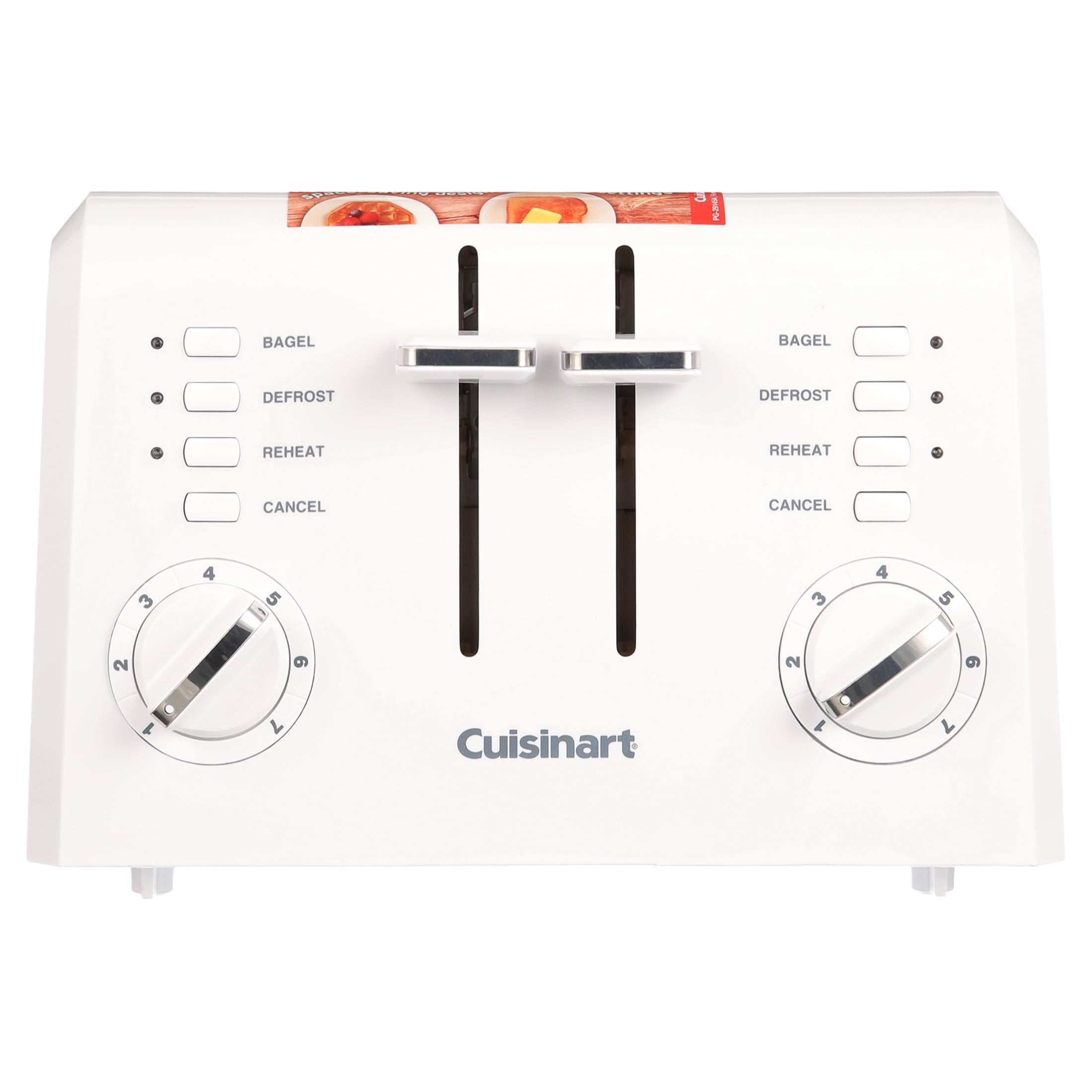  Cuisinart Mini Prep Plus Food Processor, 4 Cup, Brushed  Stainless & 2-Slice Toaster Oven, Compact, White, CPT-122: Home & Kitchen