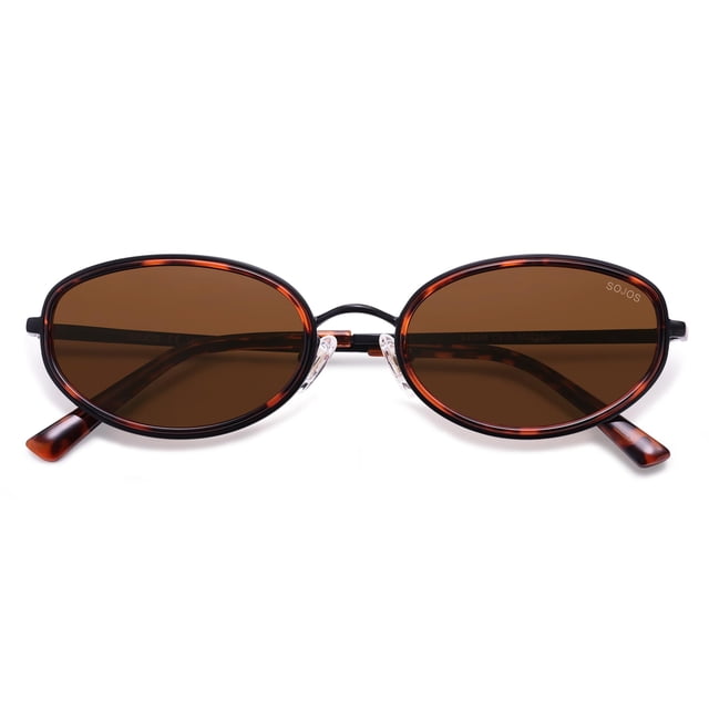 Gafas de Sol SOJOS SJ1248 Ovaladas Redondas Polarizadas Marrón