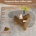 thumbnail image 2 of Modern Glass Coffee Table with Walnut Finish - Sleek Living Room Accent, 2 of 7