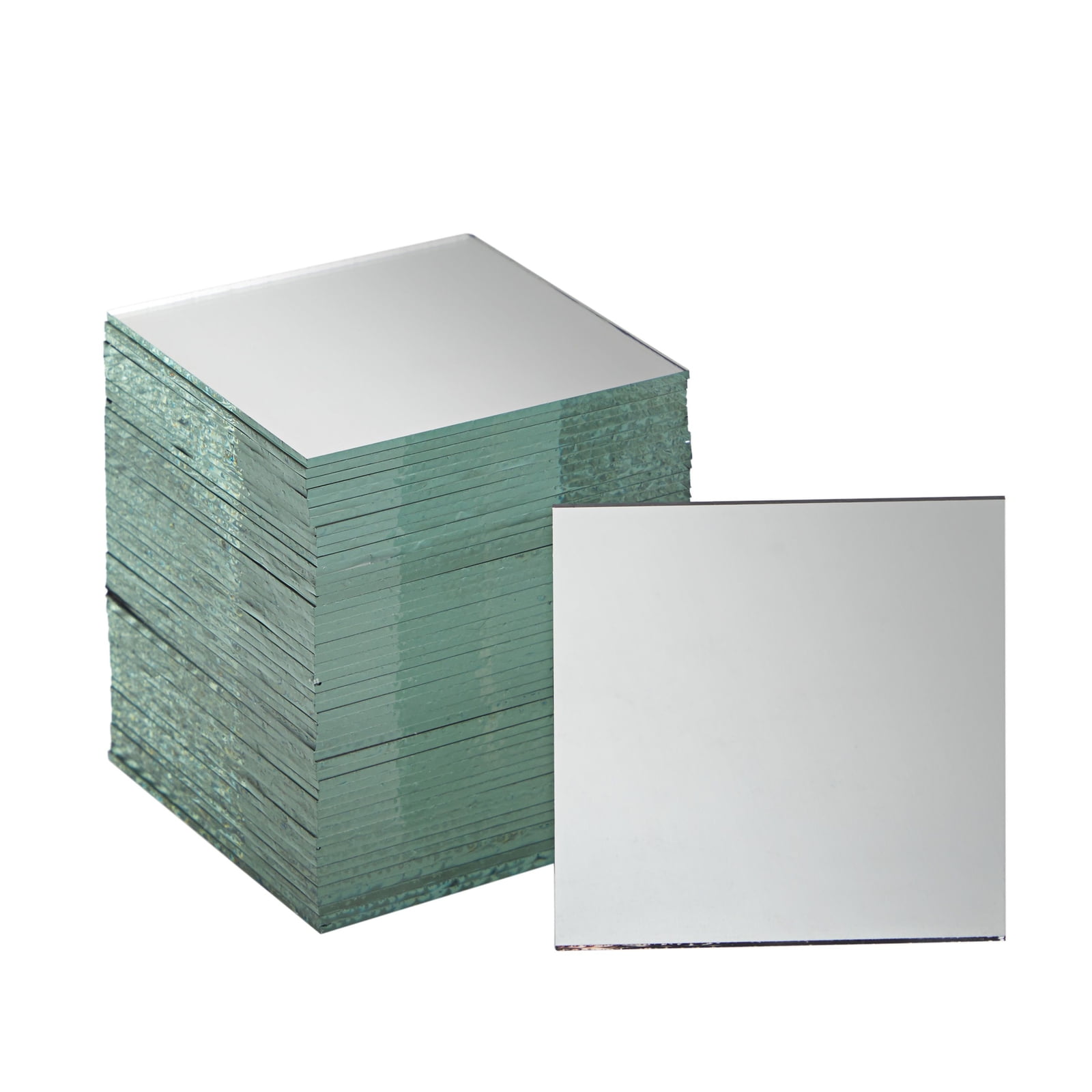 50 Pack Square Glass 3x3 Mirror Tiles for DIY Craft Projects, Art Supplies, Home Decoration, Mosaics