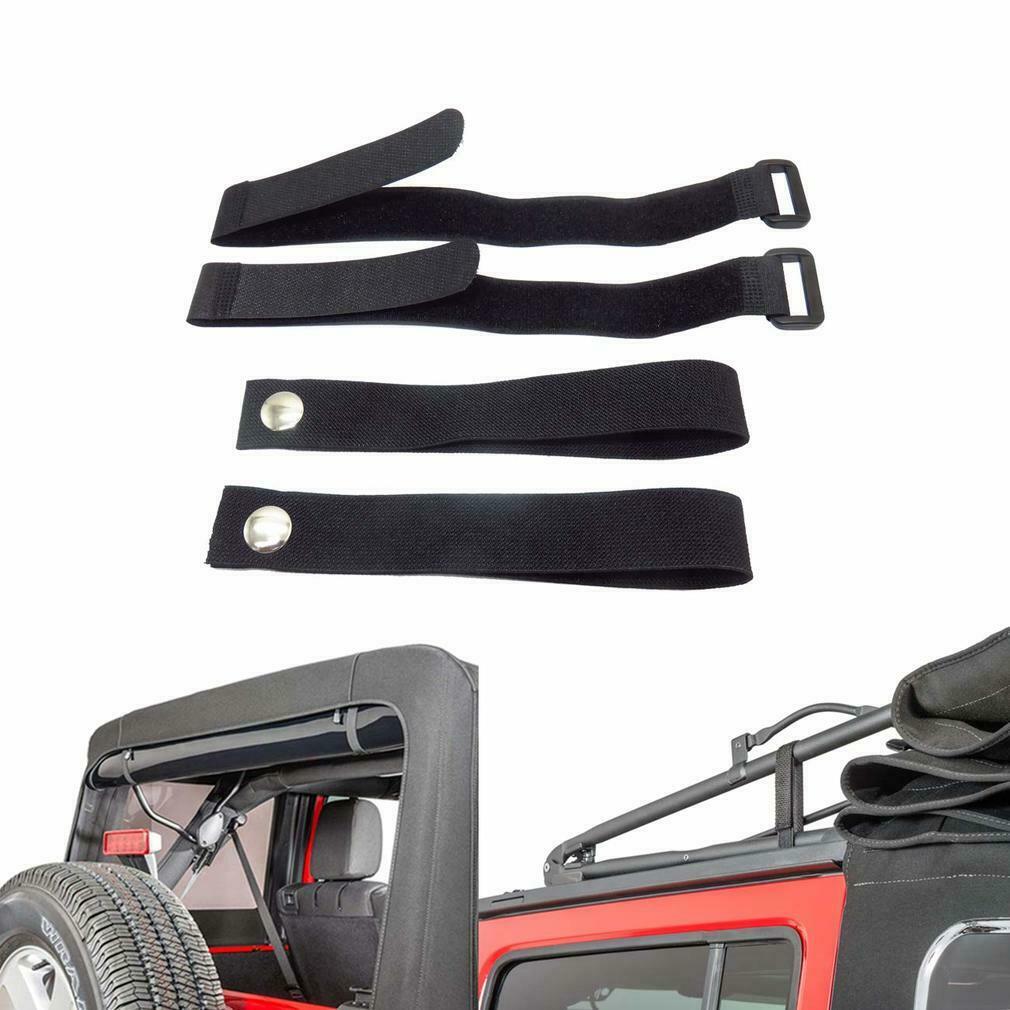 Rear Window Roll Up Soft Top Sunrider Straps for Jeep Wrangler JK JL 07