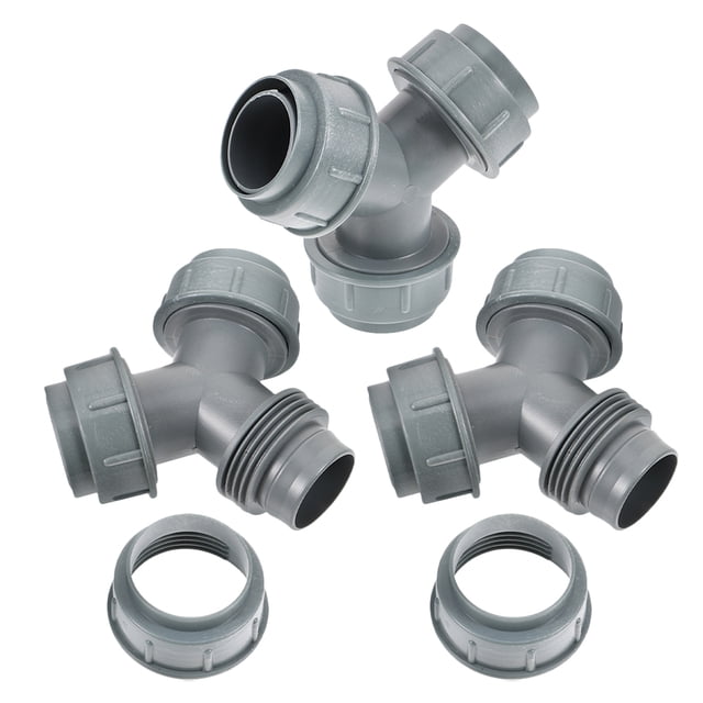 RUNROTOO Drain Hose Y Connector 3Pcs Grey PP Y Shaped For Water Distribution In Washing Machine Parts