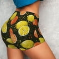 thumbnail image 4 of Xecao Orange Lemon Print Workout Shorts for Women Soft Smooth Gym Yoga Scrunch Active Tennis Workout Running Shorts, 4 of 9