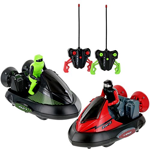 Click n' Play Set of 2 Stunt Remote Control RC Battle Kids Bumper Cars with Drivers - image 2 of 3