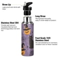 thumbnail image 3 of Yayeee 20oz Insulated Water Bottle Double Wall Stainless Steel with Flip Straw Lid, Purple Halloween Black Cat, 3 of 7