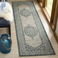 thumbnail image 2 of SAFAVIEH Courtyard Avi Traditional Indoor/Outdoor Runner, 2'3" x 6'7", Light Grey/Teal, 2 of 9