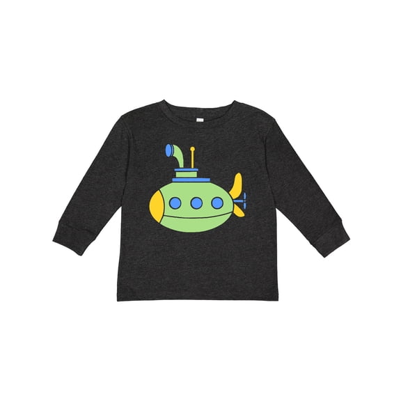 Inktastic Cute Green Submarine Boys or Girls Long Sleeve Toddler T-Shirt