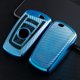 thumbnail image 2 of Fengleauto Para Bmw Key Fob Cover Key Case Para 1 3 4 5 6 7 Series X3 X4 M5 M6 Gt3 Gt5 Llave De Control Remoto Premium Fibra De Carbono Suave Tpu Key Anti-Polvo Protección Completa (Azul), 2 of 5
