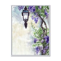 Designart 'Lilac Tree Lantern Vintage Impression' Traditional Framed Canvas Wall Art Print