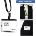thumbnail image 2 of shiyou-ID Badge Holder Horizontal Badge Holder with Adjustable Detachable Neck Lanyard, Hard Plastic Badge Holder Rigid Badge Holders Landscape ID Card Holder with 2 Card Slots & 1 Clear ID Window, 2 of 4