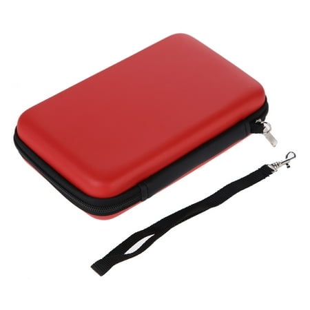 AMNHDO Red EVA Skin Carry Hard Case Bag Pouch for Nintendo 3DS XL LL with Strap