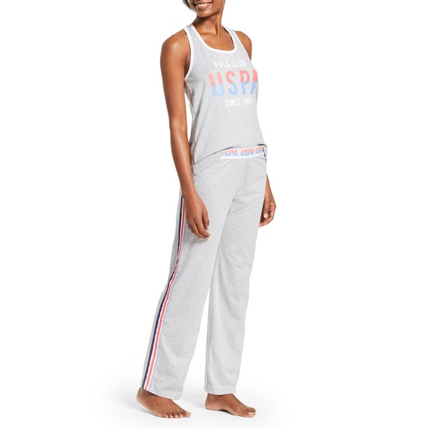 U.S. Polo Assn. Women's 2pc Racerback Tank and Pant Lounge Pajama Sleep