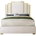 thumbnail image 4 of Meridian Furniture Hugos Cream Velvet Queen Bed, 4 of 4
