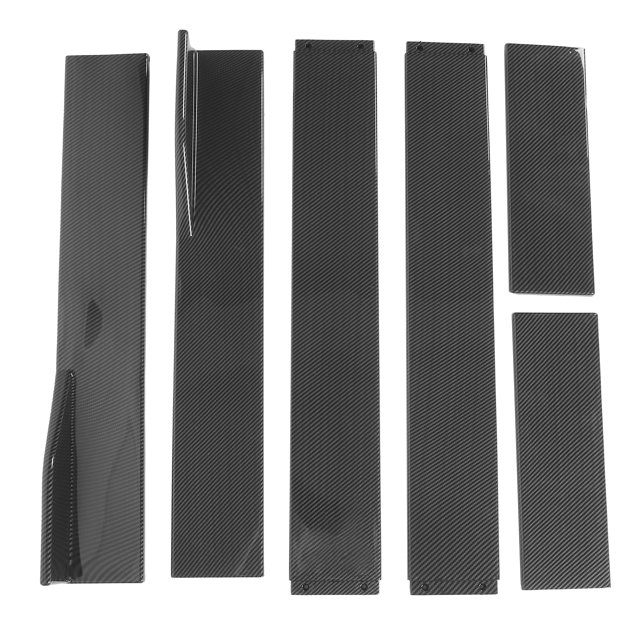 Faldones laterales del coche, 6 piezas Estilo de fibra de carbono Estilo de fibra de carbono Faldón lateral Extensiones de faldón lateral Divisores Durabilidad mejorada