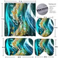 thumbnail image 4 of Poedist 4Pcs Shower Curtain Set, Bathroom Sets with Shower Curtain and Rugs, with Non-Slip Rugs,Toilet Lid Cover,Bath Mat and 12 Hooks,71 x 71 Inch, Butterfly Marble SKY Blue, 4 of 5