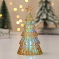 thumbnail image 4 of Mini Desktop Christmas Tree 4 Inches Tall with Warm White LED Lights – Battery Operated Tabletop Holiday Decor for Office Home Dorm Room Christmas Village Stocking Stuffer Gift, 4 of 6