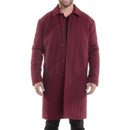 Alpine Swiss Men's Zach Knee Length Jacket Top Coat Trench Wool Blend Overcoat