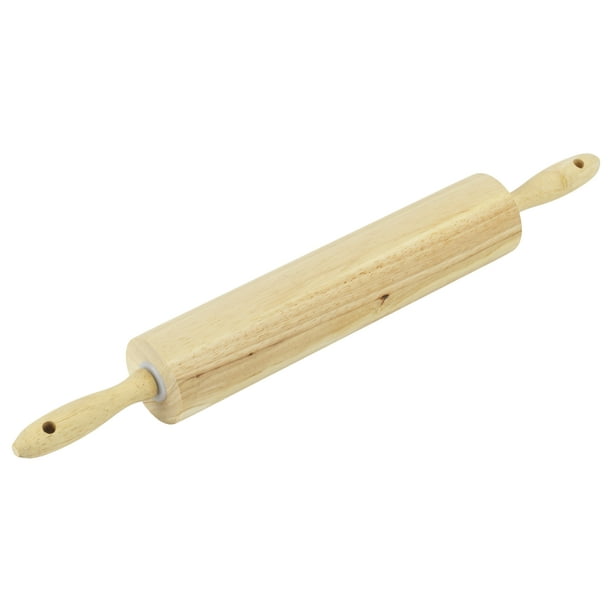 Mainstays 10 inch Durable Hardwood Rolling Pin with Polished Handles