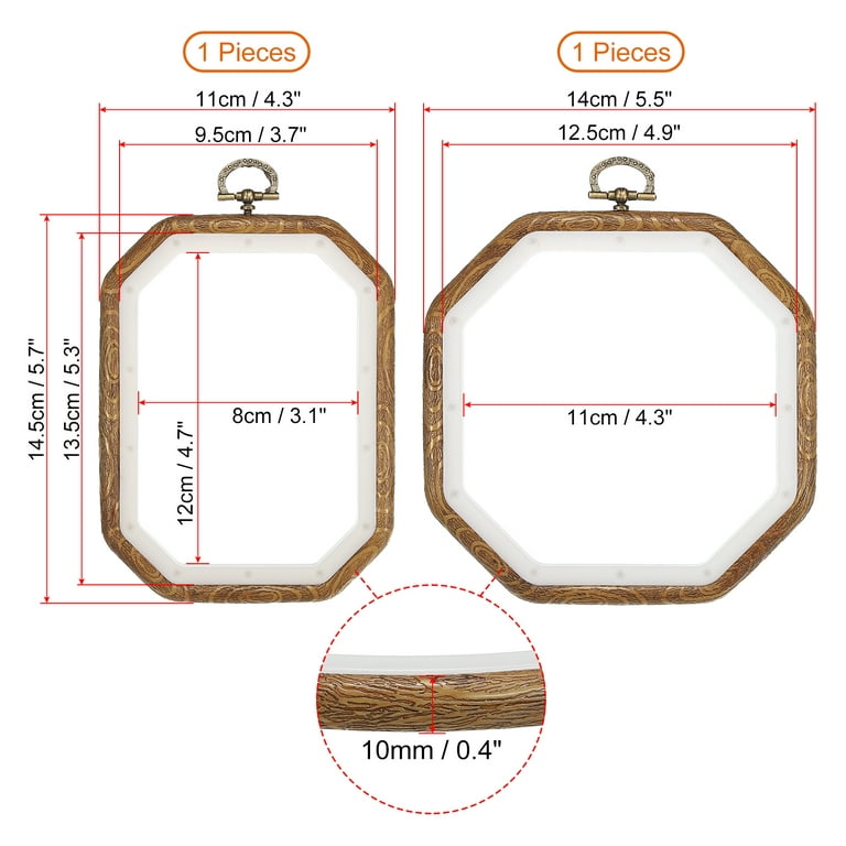 Uxcell 9x6 Wood Color Rubber Oval Embroidery Hoop Frame Cross-Stitch Art  Craft Ring