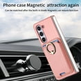 thumbnail image 4 of Dteck Built-in Screen Protector Case with Detachable Card Wallet for Samsung Galaxy Z Fold 4,Magnetic Leather+PC 2 in 1 Removable Card Slot Wallet Case Shockproof Mag Safe Ring Stand Cover,Pink, 4 of 11