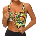 thumbnail image 3 of Balery Berries And Citrus Pattern Racerback Sports Bras for Women - Padded Seamless High Impact Support for Yoga Gym Workout Fitness-Small, 3 of 8