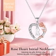 thumbnail image 3 of TINGN Rose Flower Heart Necklace Gifts for Women Love Heart Initial Letter Pendant Necklace Jewelry Anniversary Valentines Day Gifts for Her, 3 of 5