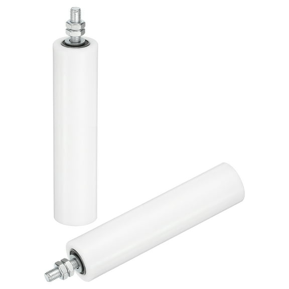 2Pack Slide Gate Guide Roller, 8" Nylon Rollers Gate Support Assembly, Universal Sealed Ball Bearing Rolling Gate Guider for Sliding Door, White