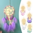 thumbnail image 3 of NSESSHome Handmade Dreamcatcher with Feathers and LED Lights, Wall Hanging for Home Decor and Good Luck Gift, 3 of 4
