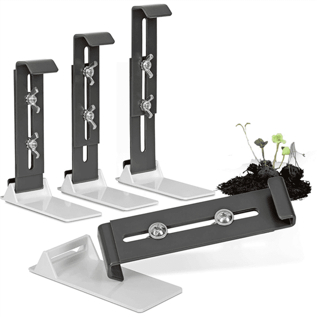 Window Box Holder Without Drilling - Set of 4 Window Sill Flower Box Holder - Sturdy, Height Adjustable