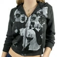 thumbnail image 1 of xiaxaixu Femmes Zip Up Sweat à Capuche à Manches Longues Sweat-Shirt Imprimé Crop Tops, 1 of 7