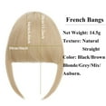 thumbnail image 4 of Benehair Clip in Fringe Hair Extensions as Humam Air Bangs French Bangs Thin Hairpiece 6.4" Dark Blonde mix Bleach Blonde, 4 of 13